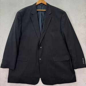 NEW GS Perfect Sport Coat Blazer Mens 52L Dark Gray Wool Blend Two Button‎ Lined